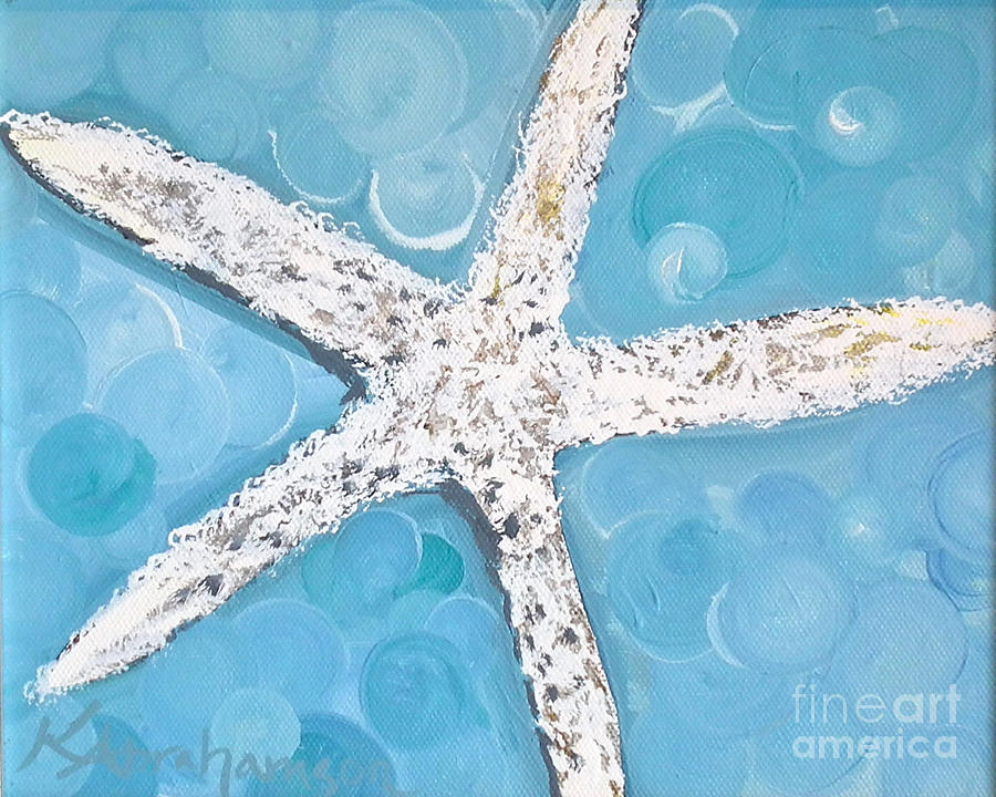 Snow White Starfish Painting by Kristen Abrahamson
