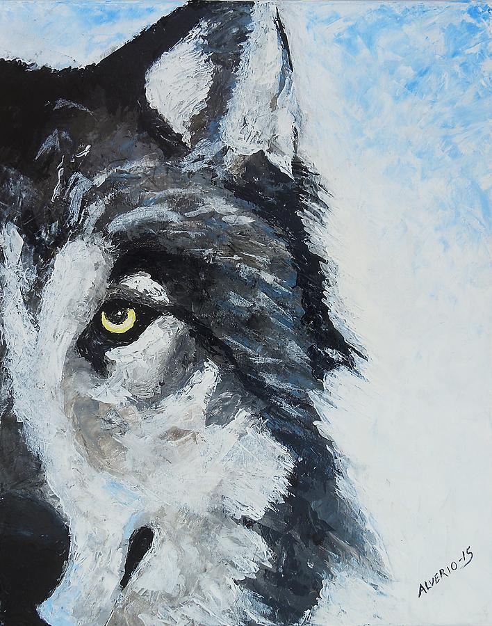 Snow Wolf Painting by Edwin Alverio
