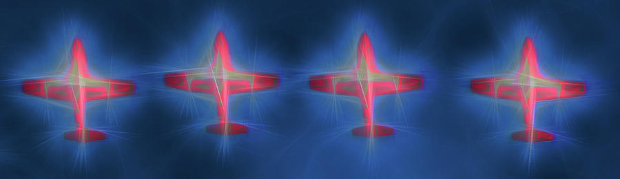 Airplane Digital Art - Snowbird Formation 2 by Leslie Montgomery