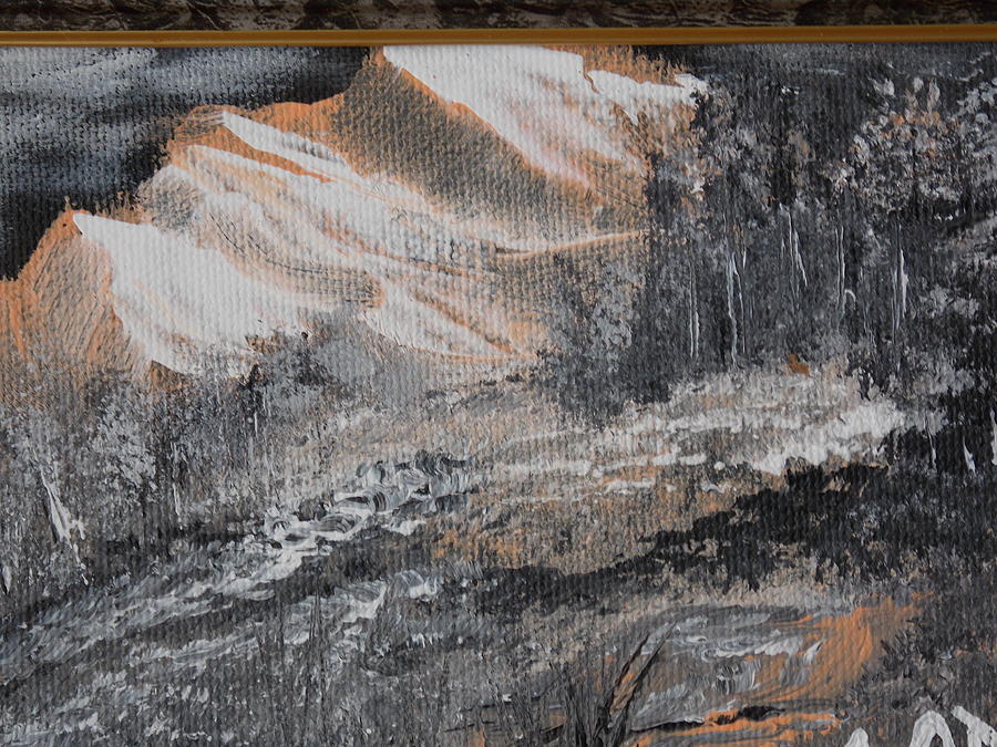 Tree Painting - Snowcap mountain by Calvin Ott