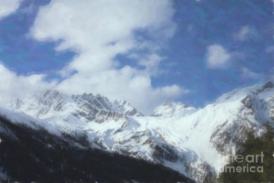 Snowcapped Rockies Paint Photograph by Donna L Munro