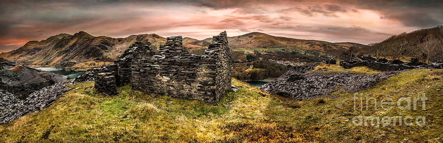 Snowdonia Ruins Panorama Photograph by Adrian Evans