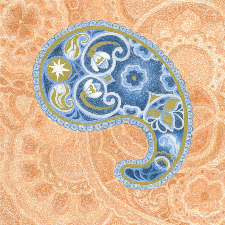 Snowdrop Paisley Drawing by Melissa A Benson