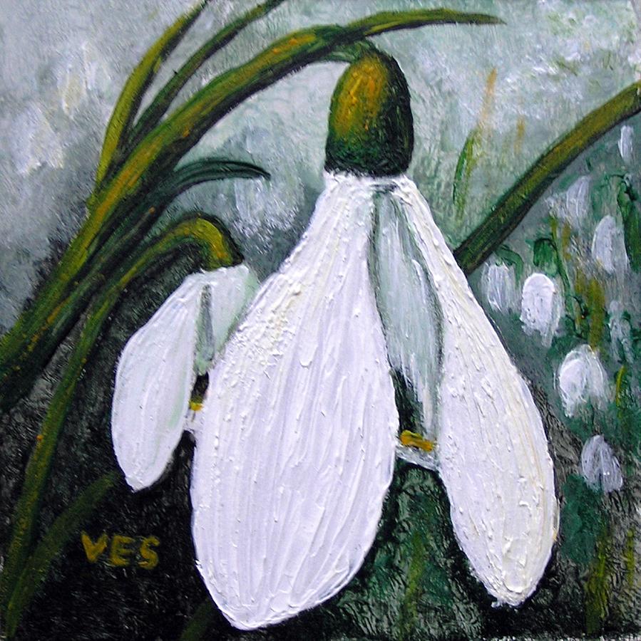 Snowdrops Painting by Vesna Martinjak