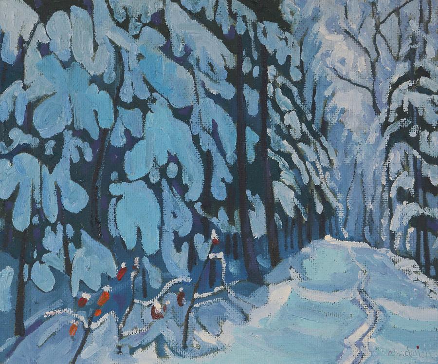 Winter Painting - Snowed In Long Reach by Phil Chadwick