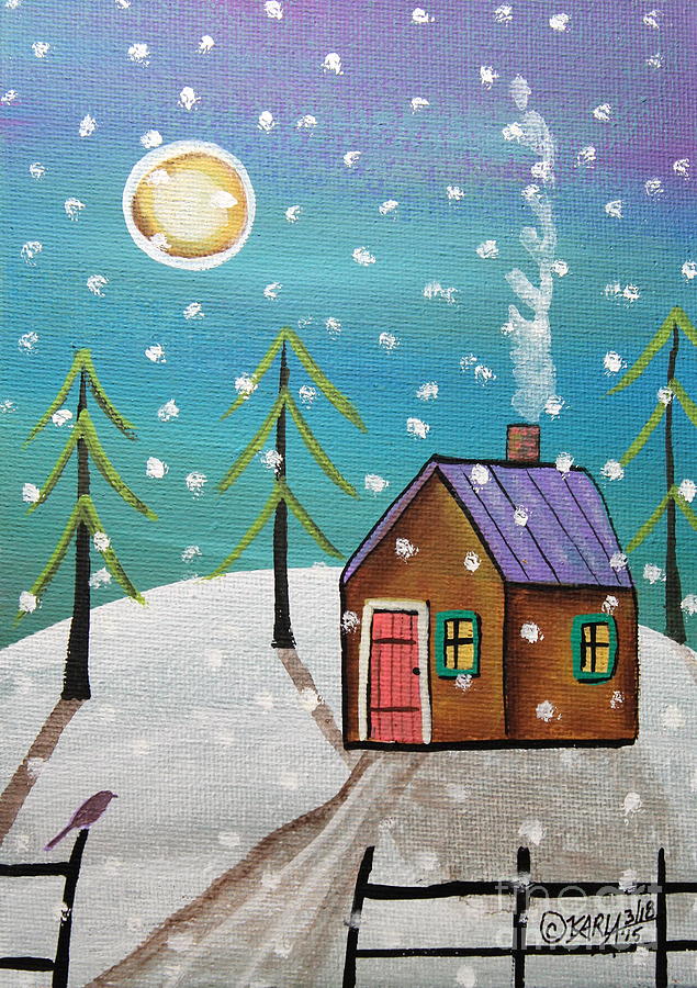 Tree Painting - Snowfall by Karla Gerard