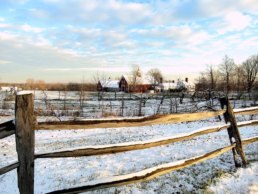 Snowfall on a Hollis NH Farm Photograph by Janice Drew