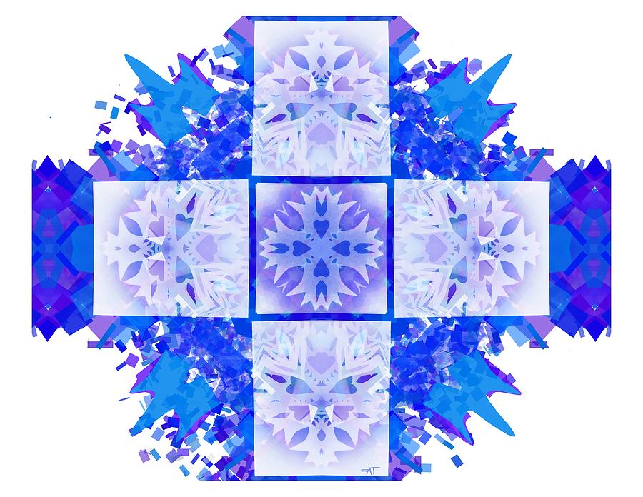 Snowflake Cross Digital Art by Adria Trail