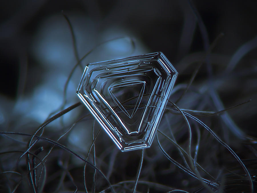Snowflake photo - Almost triangle Photograph by Alexey Kljatov
