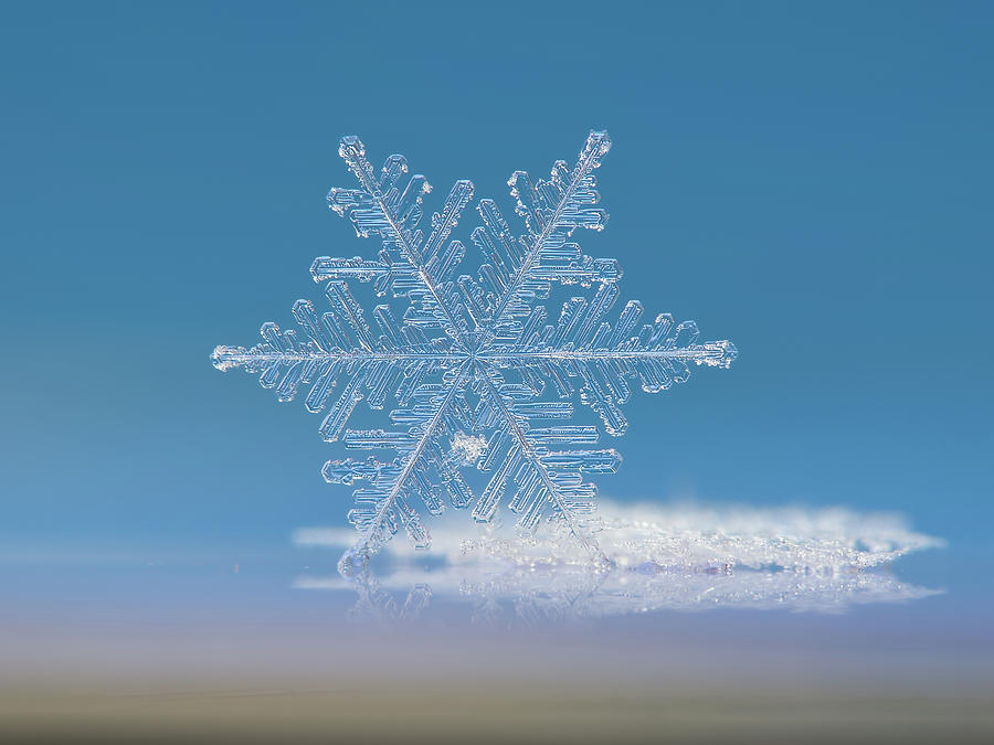 Winter Photograph - Snowflake photo - Cloud number nine by Alexey Kljatov