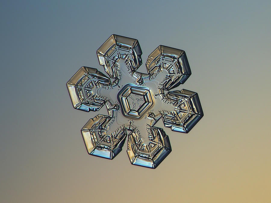 Snowflake photo - Massive gold Photograph by Alexey Kljatov