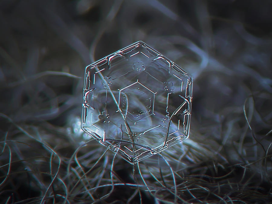 Winter Photograph - Snowflake photo - Molten glass by Alexey Kljatov