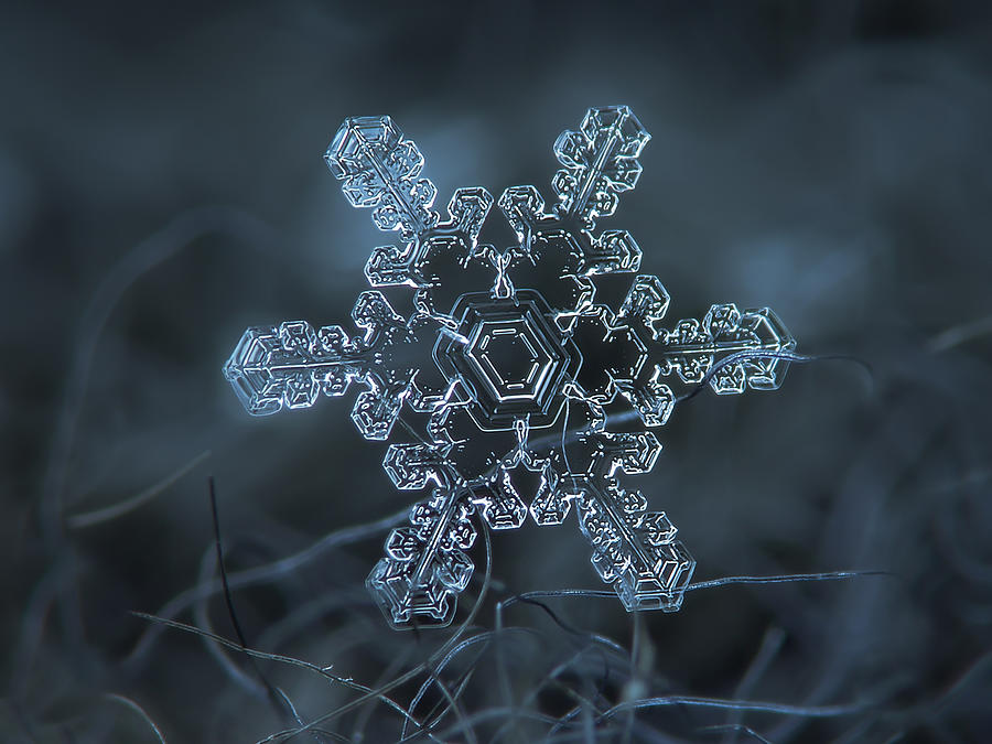 Snowflake Photo - Slight Asymmetry Photograph
