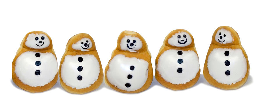 Snowman Doughnuts Photograph by Frances Miller