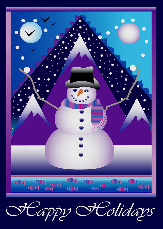 Snowman Juggler Digital Art by Nancy Griswold