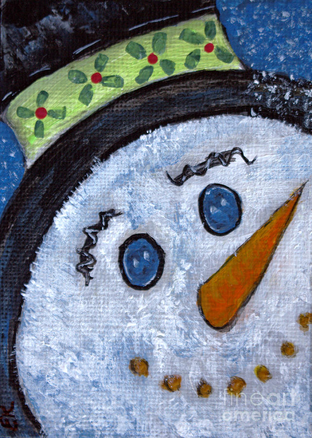 Snowman Magic on Christmas Eve Painting by Ella Kaye Dickey