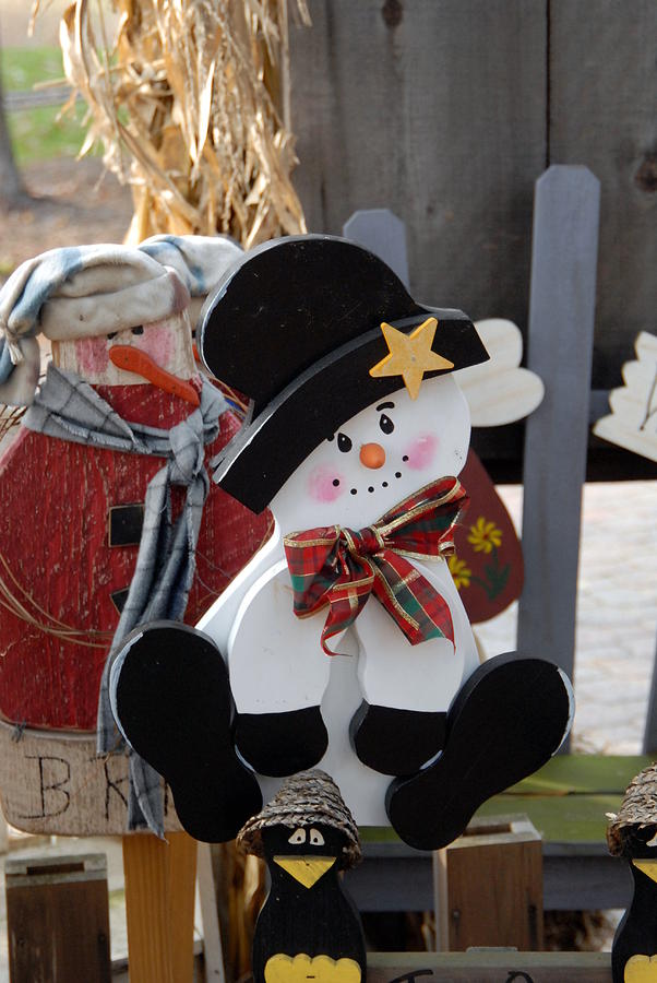 Snowman Wood Lawn Figure Photograph by Joyce StJames - Fine Art America