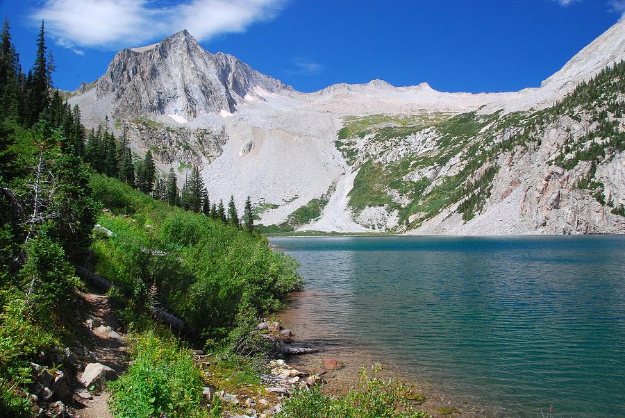 Snowmass Lake with Snowmass Mountain Photograph by Cascade Colors