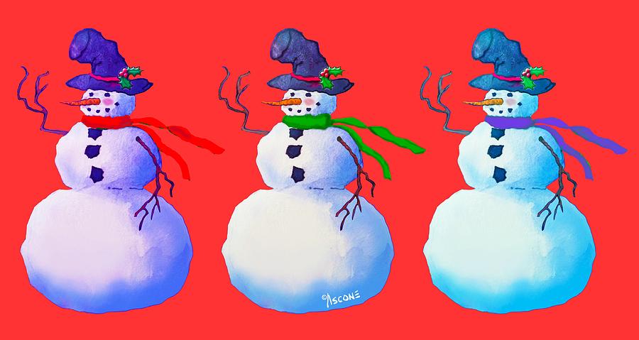 Snowmen apparel design Painting by Teresa Ascone