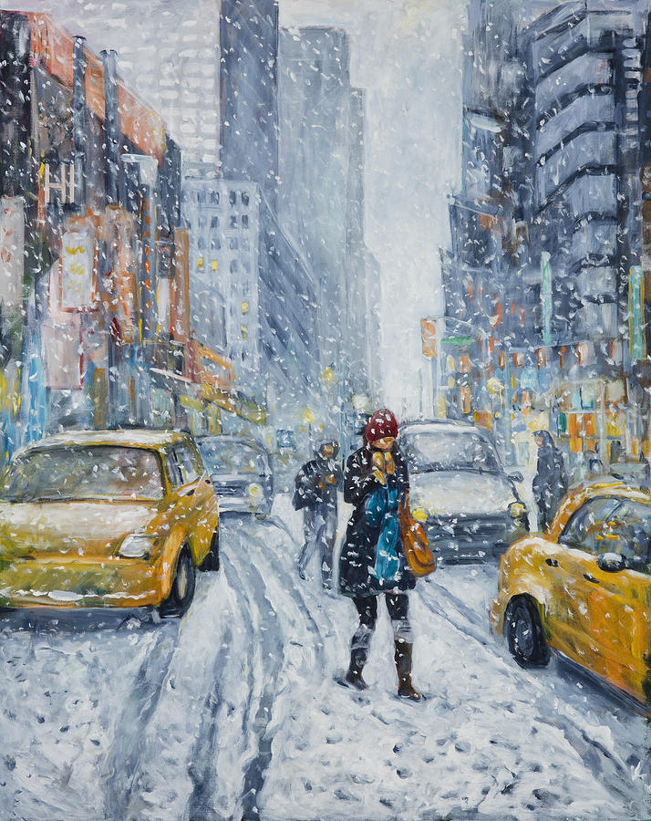 Urban Snowstorm Painting by Ingrid Dohm