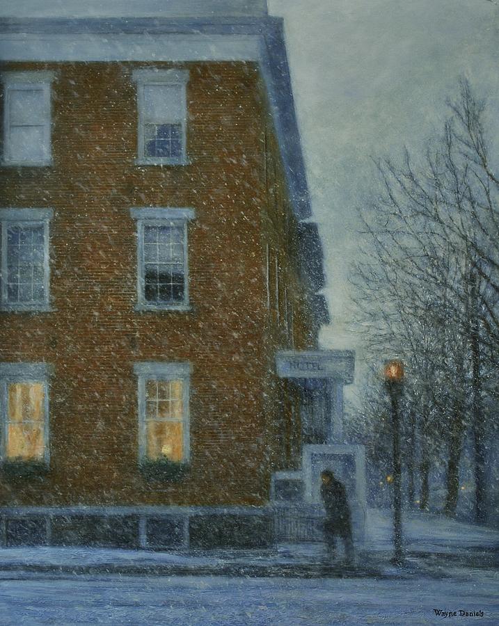 Snowstorm on Albany Street Painting by Wayne Daniels