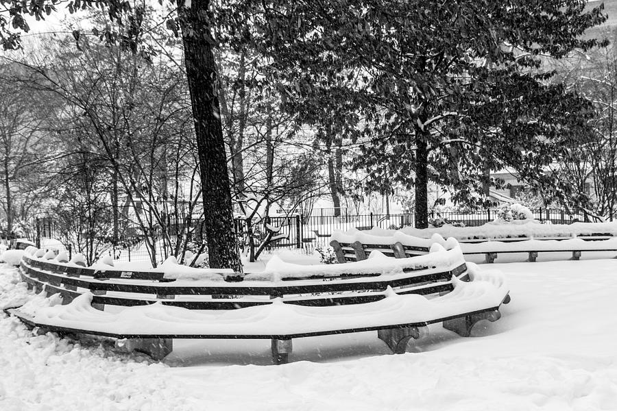 Snowy Benches Photograph by Cornelis Verwaal