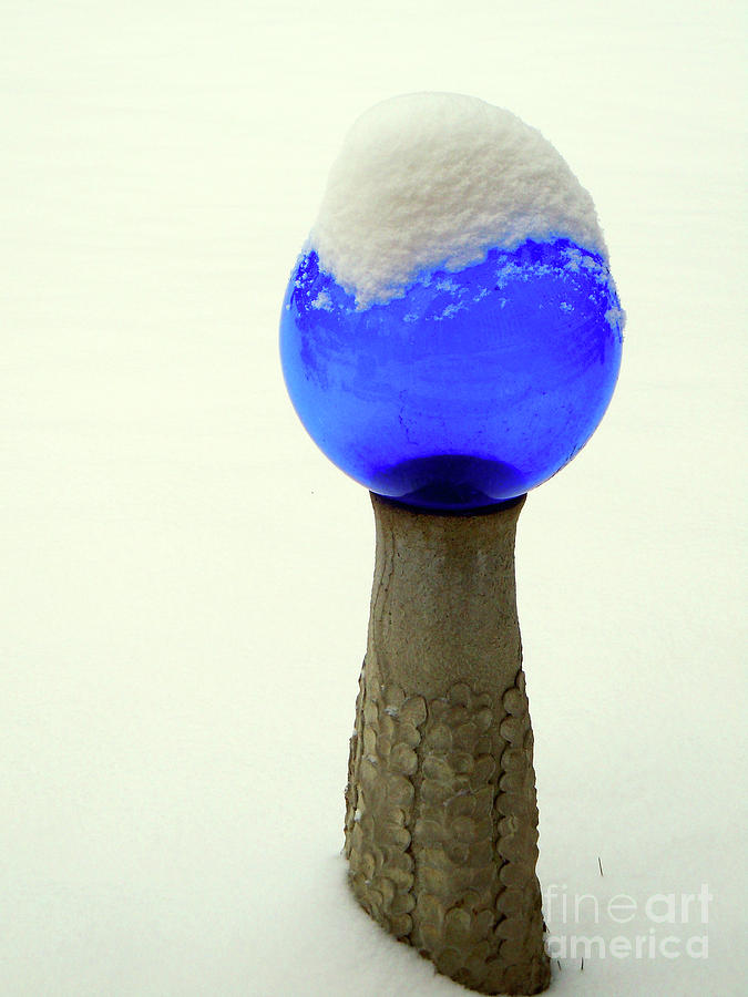 Snowy Blue Ball Photograph by Joy Tudor
