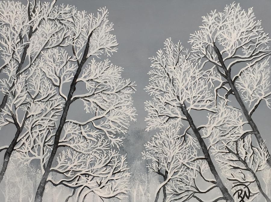 Snowy Branches #2 Painting by Renee Noel