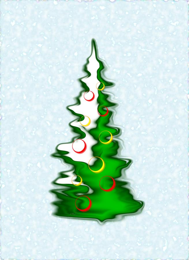 Snowy Christmas Tree Digital Art by Anastasiya Malakhova