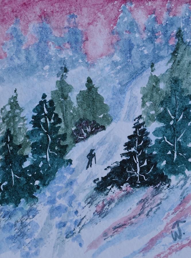 Snowy Climb Painting by Warren Thompson