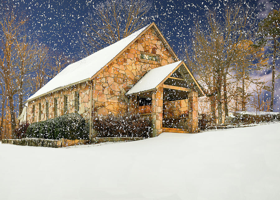 Snowy Cloudland Presbyterian Church  Photograph by Norman Peay