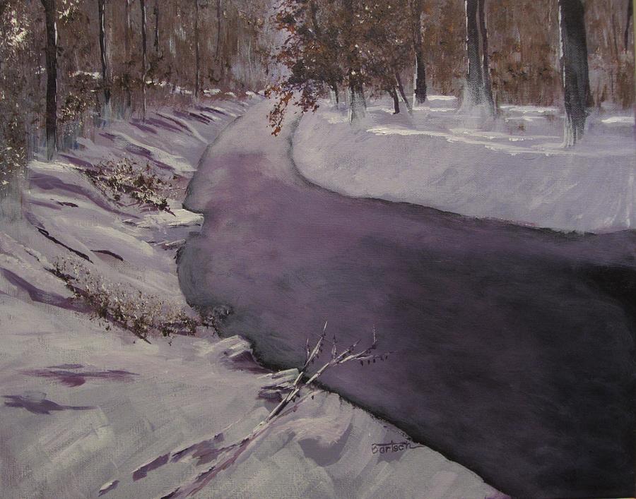 Snowy Creek 1 Painting by David Bartsch