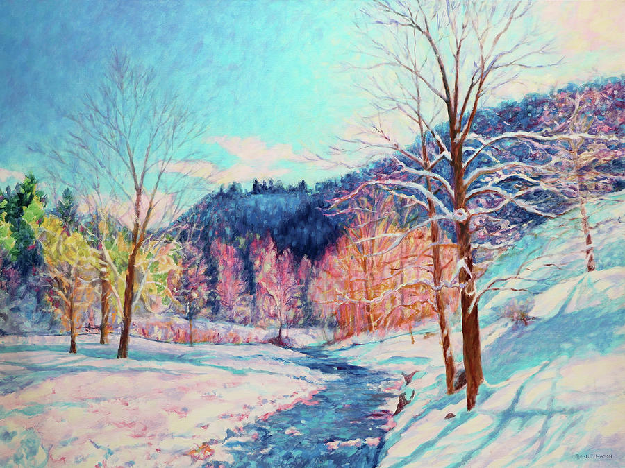 Snowy Creek Painting by Bonnie Mason