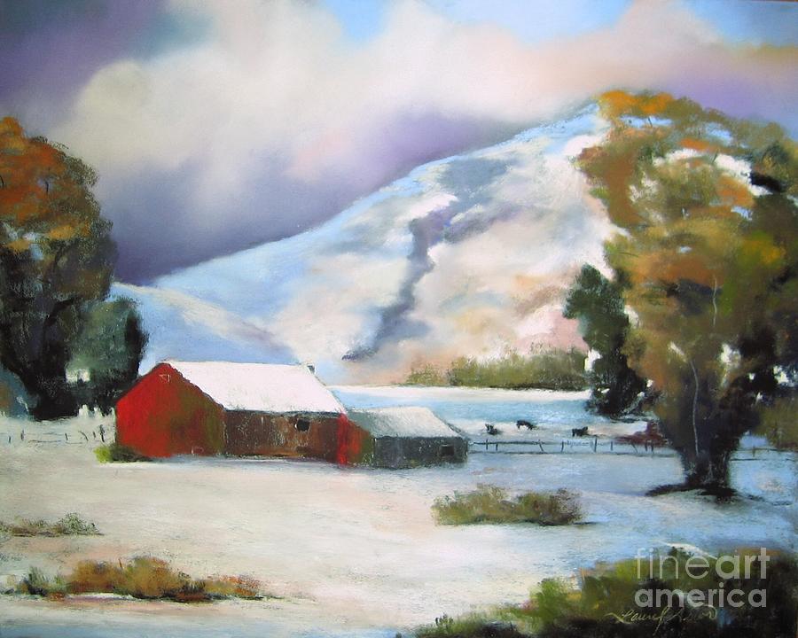 Barn Painting - Snowy Creek Farm by Laurel Astor