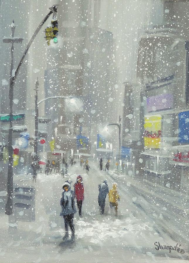 Snowy Day Painting by Tom Shropshire