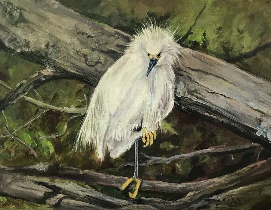 Snowy Egret Painting by Gloria Smith