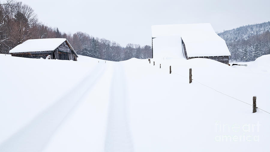 Snowy Farmscape Photograph by Alan L Graham