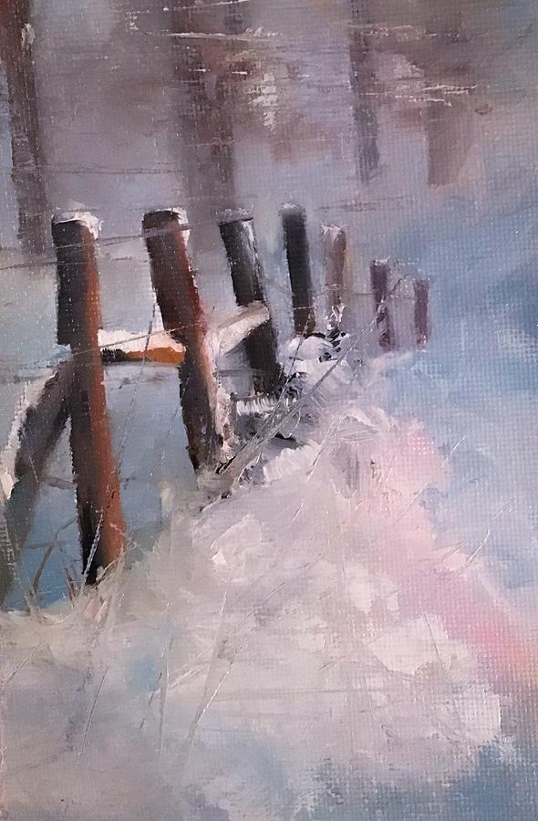 Snowy Fencerow Scene by Michele Carter Snowy Fencerow Scene by Michele Carter