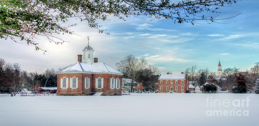 Snowy Field Behind Courthouse on Duke of Gloucester Panorama Photograph by Karen Jorstad