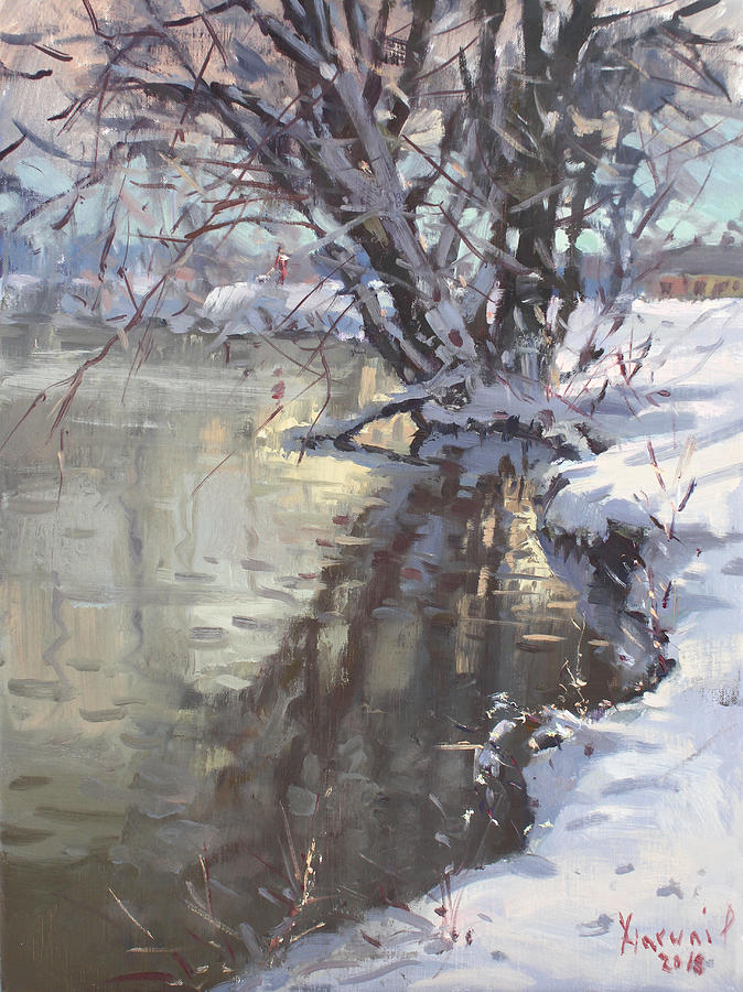 Winter Painting - Snowy Hyde Park by Ylli Haruni