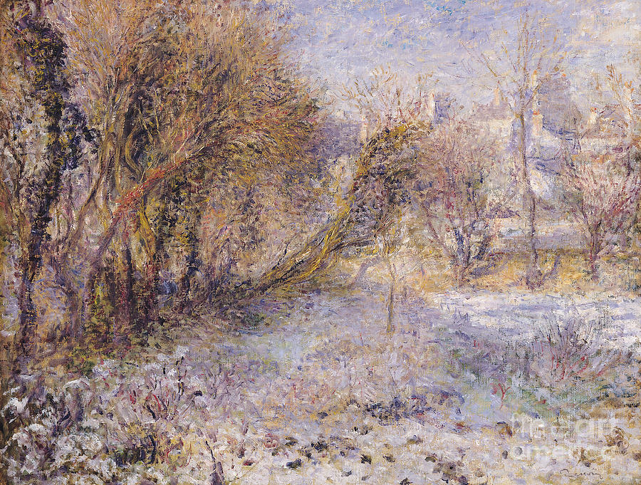 Snowy Landscape Painting by Pierre Auguste Renoir