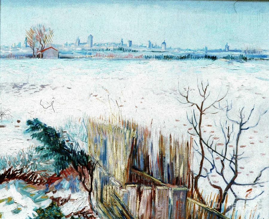 Arles Painting - Snowy Landscape with Arles in the Background by Vincent Van Gogh
