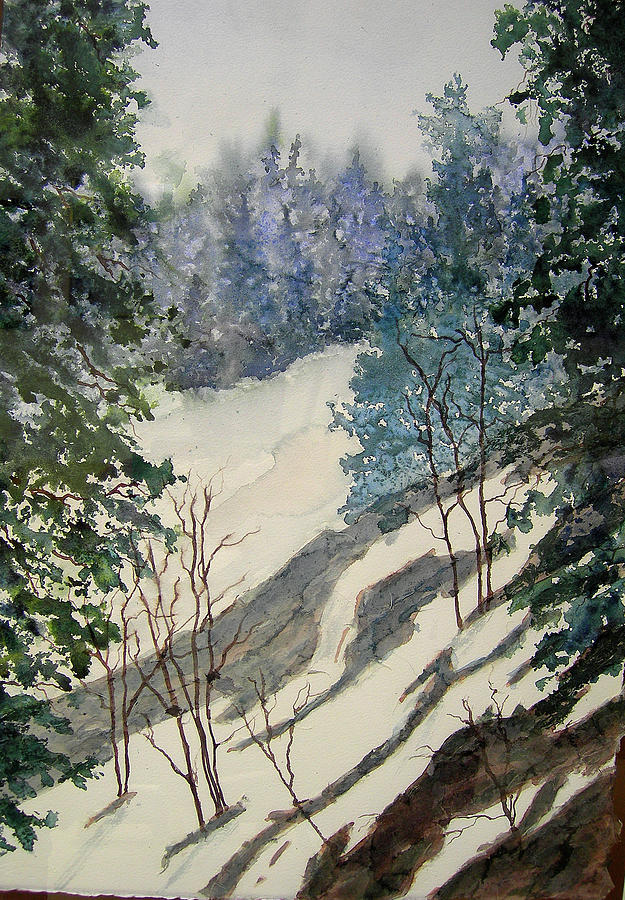 Tree Painting - Snowy Morning by Carolyn Rosenberger