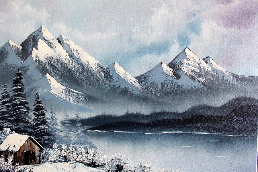 Snowy Mountain Painting by Ashwini Biradar