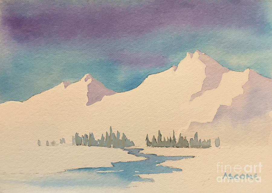 Snowy Mountain Study Painting by Teresa Ascone