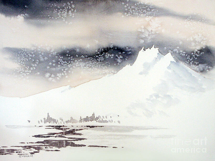 Snowy Mountain Painting by Teresa Ascone
