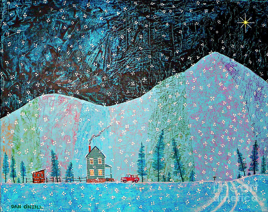 Snowy Night Painting by Dan ONeill
