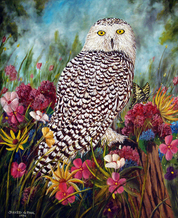 Snowy Owl Painting by David G Paul