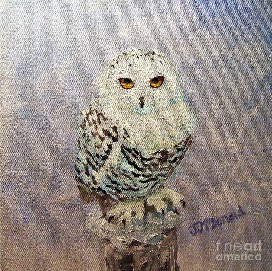 Snowy Owl Painting by Janet McDonald