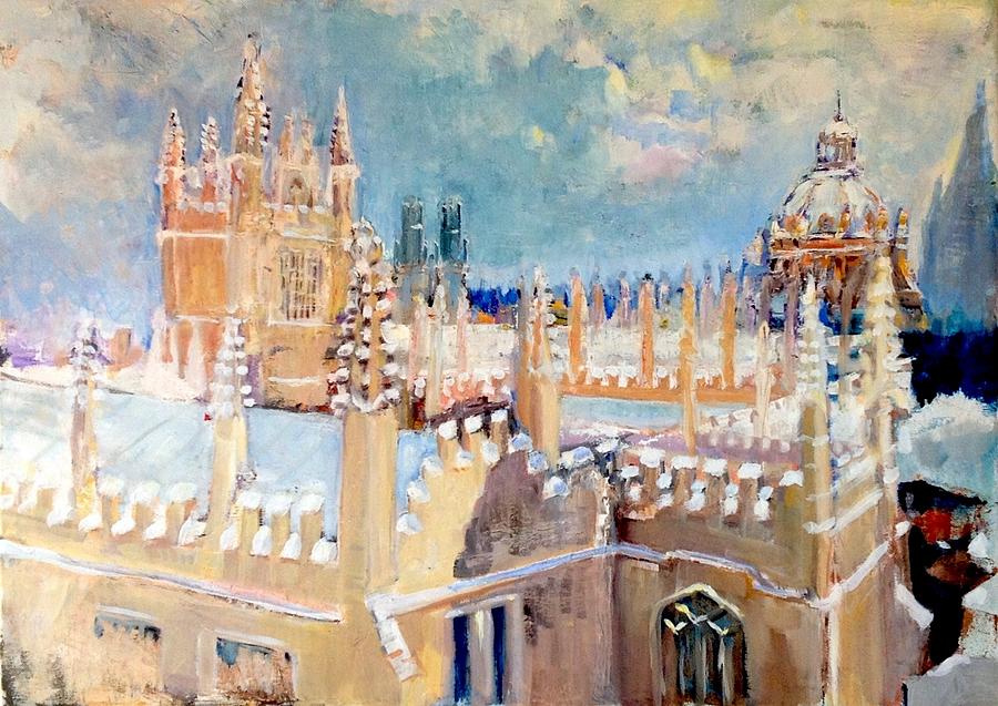 Snowy Oxford Painting by Chris Walker